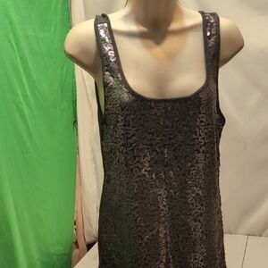 Women's Old Navy Sequin Black Tank Top Size Large NWT
